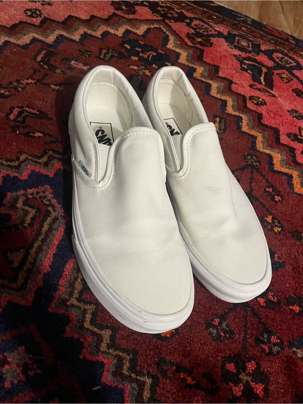 Vans White Classic Slip-On Loafers